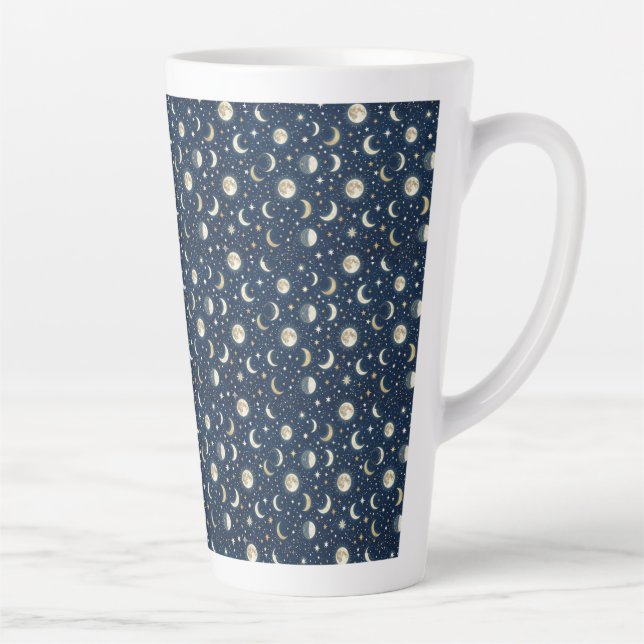 Stars and Moon Pattern Latte Mug (Right)