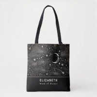 Stars and Moon Starry Night Celestial Black