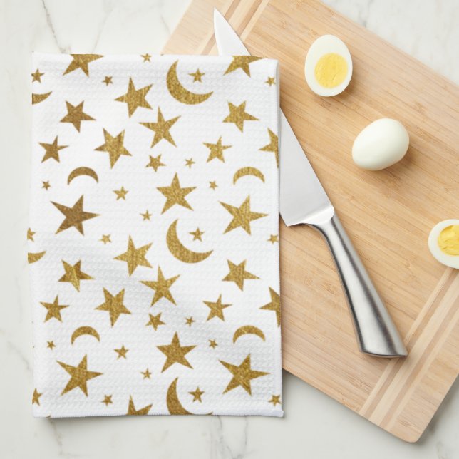 Stars and Moons Kitchen Towel (Quarter Fold)