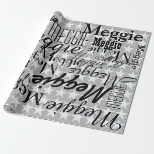 Stars and Names personalized Wrapping Paper