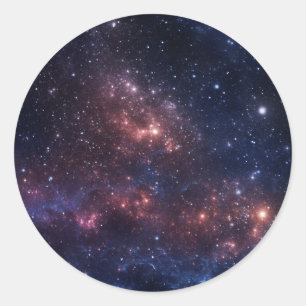 Stars and nebula classic round sticker