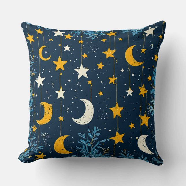 Stars and night sky throw pillow (Front)