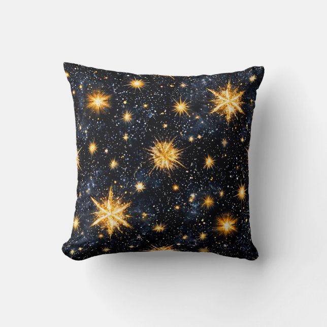 Stars and night sky throw pillow (Front)