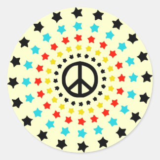 Stars and Peace Classic Round Sticker