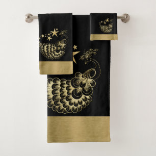 Stars and Peacock Towel Set