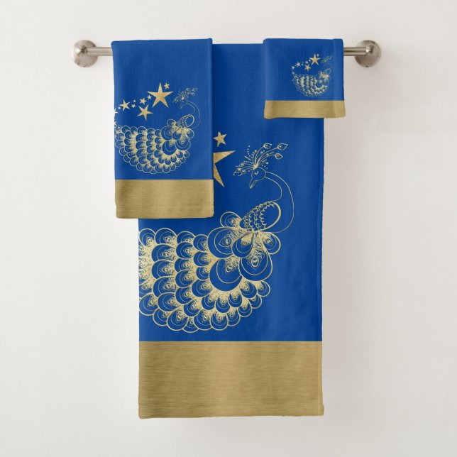 Stars and Peacock  Towel Set (Insitu)