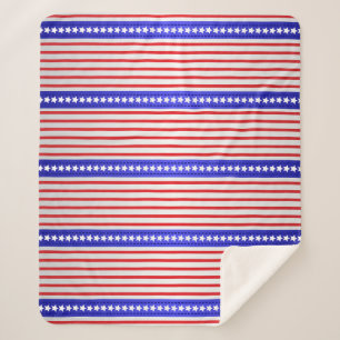 Stars and Pinstripes Sherpa Blanket