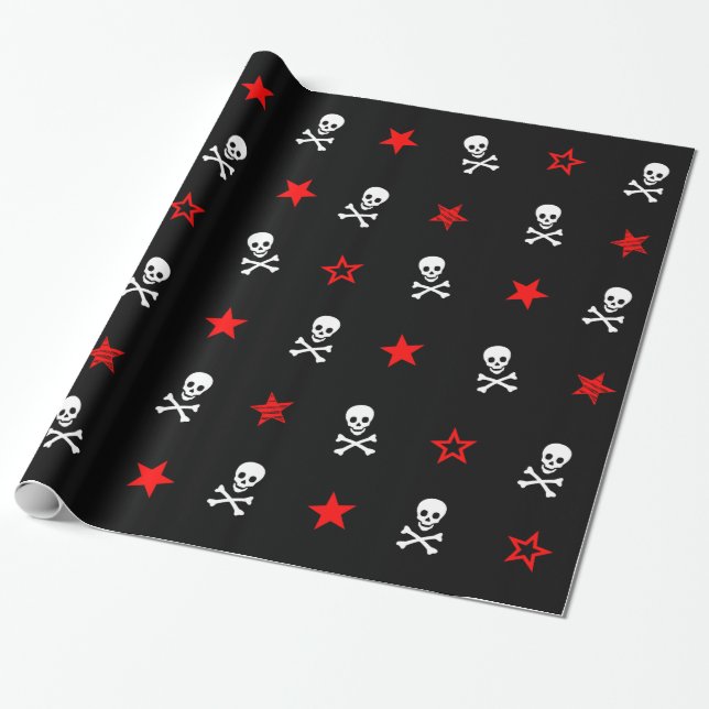 || Stars and Skulls || Wrapping Paper (Unrolled)