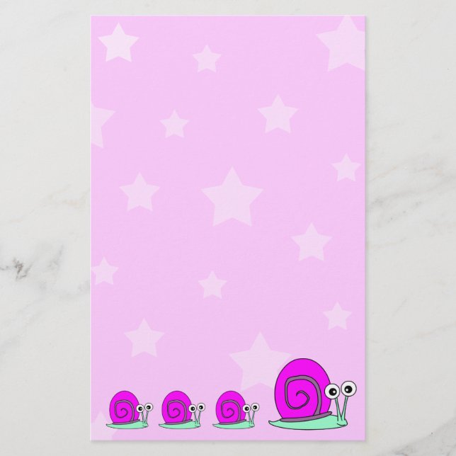 Stars and Snail Stationery (Front)