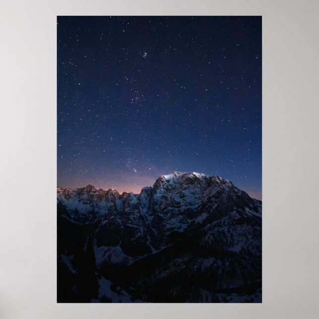 Stars and snowy mountains poster (Front)