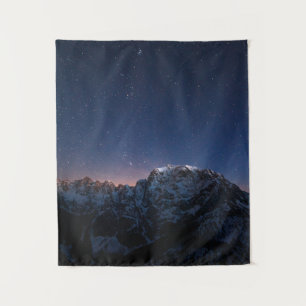 Stars and snowy mountains tapestry