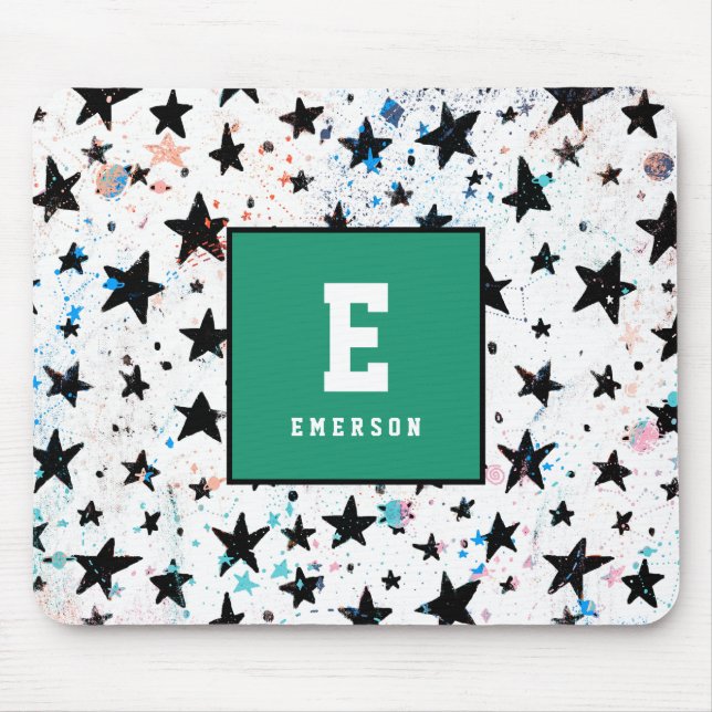 stars and space fun astronomy pattern mouse pad (Front)