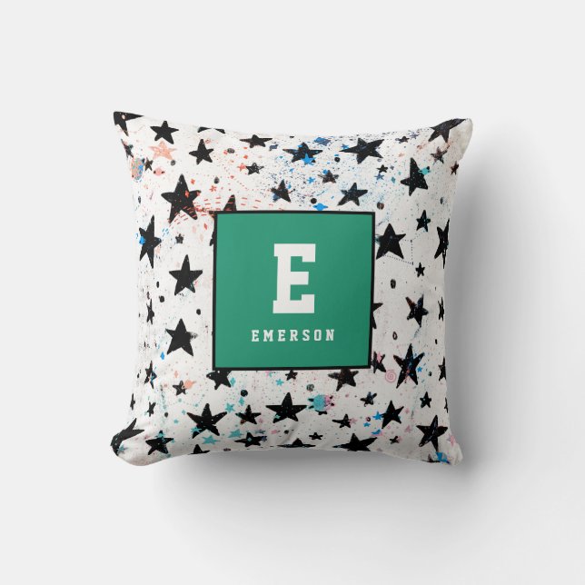 stars and space fun astronomy pattern throw pillow (Front)