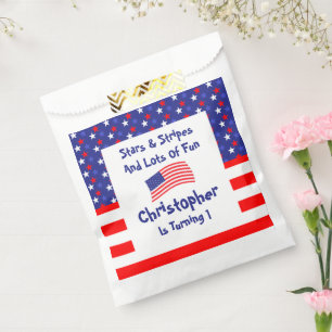 Stars and Stripes 1st Birthday Favour Bag