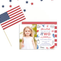 Stars and Stripes 2nd Birthday Party PhotoCard