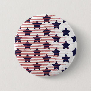 Stars and Stripes 4th of July America 2 Inch Round Button