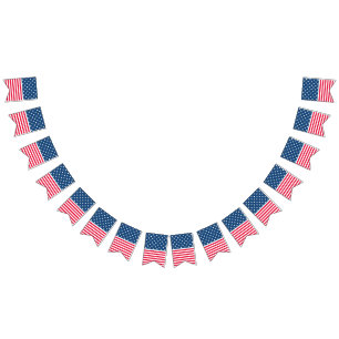 Stars and Stripes   4th of July Bunting Flags