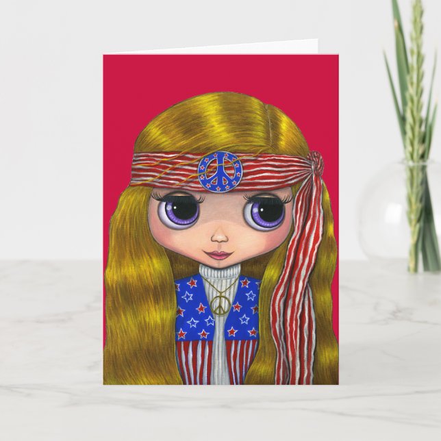 Stars and Stripes 4th of July Hippie Card (Front)