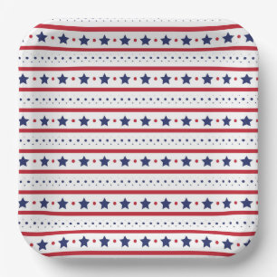 Stars and Stripes 4th of July Paper Plate