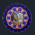 Stars and Stripes American Add Custom Photo Dartboard<br><div class="desc">This red, white and blue stars-and-stripes dartboard design is inspired by the flag of the United States of America. It would look cool in a game room or a man cave with a rustic Americana theme and would be a great way to entertain your guests at a Fourth of July...</div>