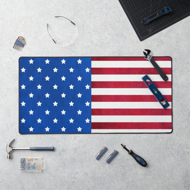 Stars and Stripes-American flag by Shirley Taylor Desk Mat (Workstation)