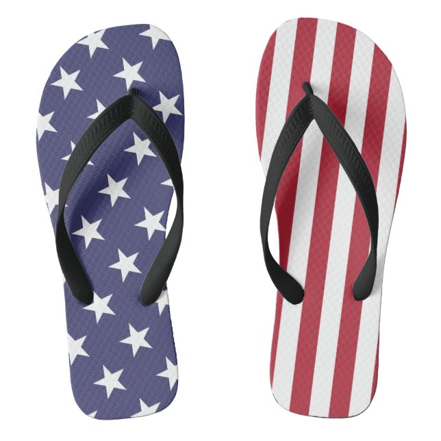 Stars and Stripes American Flag Flip Flops (Footbed)