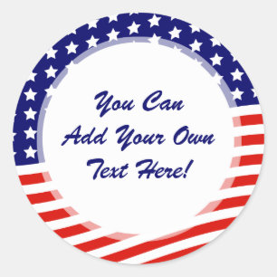 Stars and Stripes American Flag July 4th Classic Round Sticker