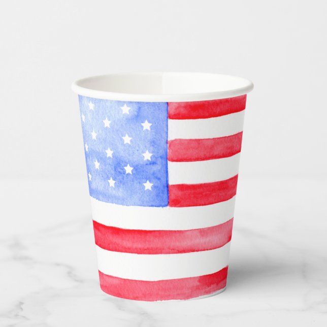 Stars and Stripes American Flag     Paper Cups (Left)