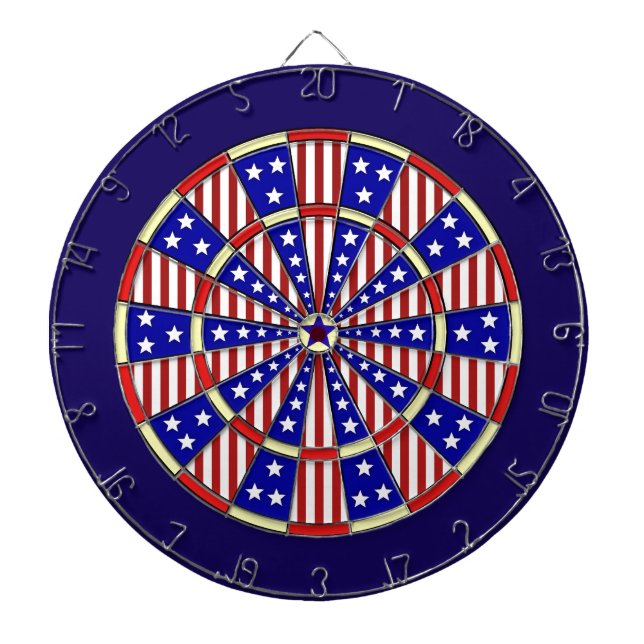 Stars and Stripes American Flag Patriotic Dartboard (Front)