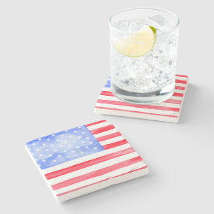 Stars and Stripes American Flag Stone Coaster