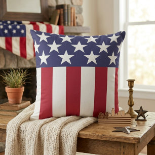Stars and Stripes American Flag Throw Pillow