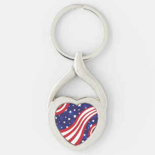 Stars and Stripes Are Waving Keychain