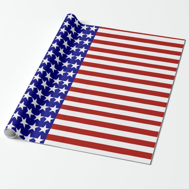 Stars and Stripes Background Wrapping Paper (Unrolled)