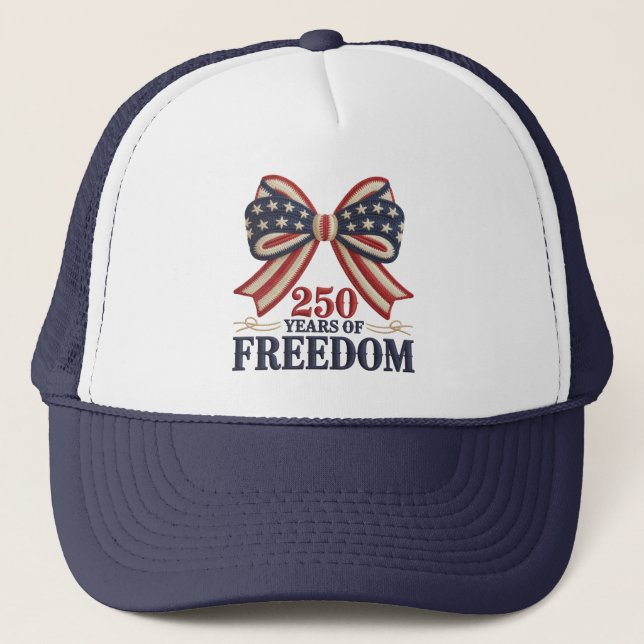 Stars and Stripes Bow 250 ears of Freedom Hat (Front)