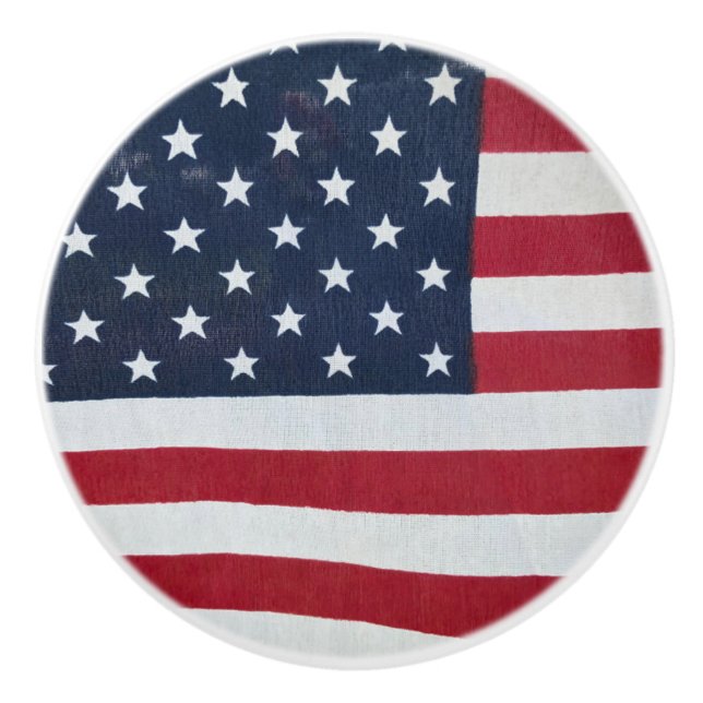 Stars and Stripes Ceramic Knob (Front)