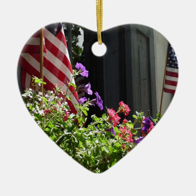 Stars and Stripes Ceramic Ornament (Front)