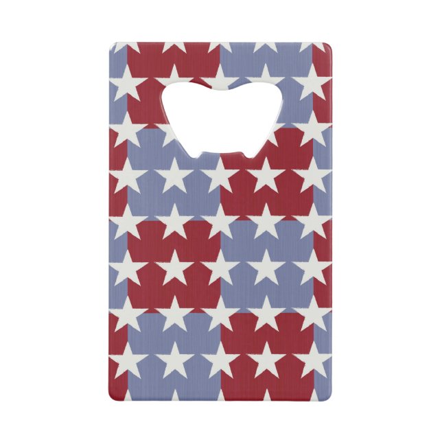 Stars and Stripes Credit Card Bottle Opener (Front)