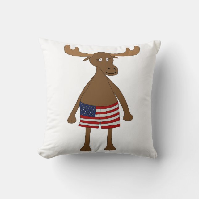 Stars and Stripes, Eh? Throw Pillow (Front)