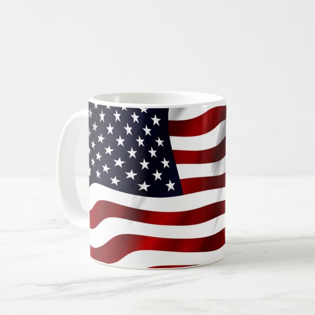STARS AND STRIPES FLAG COFFEE MUG (Front Left)