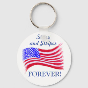 “Stars and Stripes Forever!” Button Keychain 