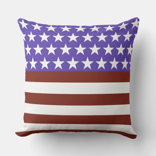 Stars and Stripes Forever Fun Throw Pillow (Front)