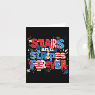 Stars and Stripes Forever Red White Blue Letters Card