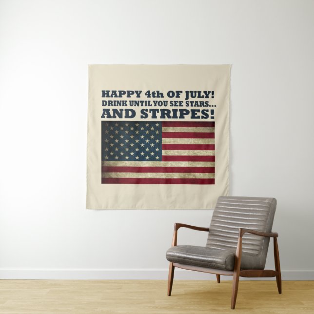 Stars and Stripes Funny 4th of july Tapestry (In Situ)