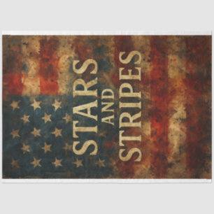 Stars and Stripes in Distress Decoupage Paper