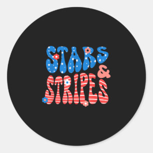 Stars and stripes independence day patriotic usa classic round sticker