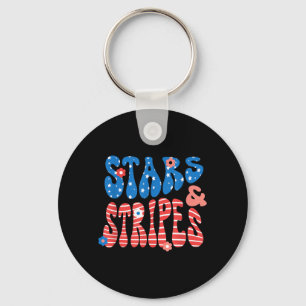 Stars and Stripes Independence Day Patriotic USA Keychain