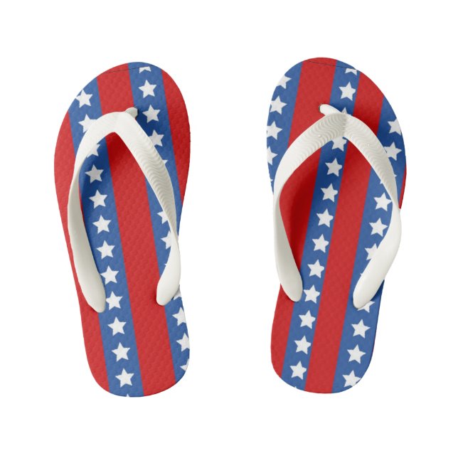 Stars and Stripes Kids Design Kid's Flip Flops (Footbed)