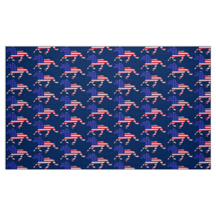 Stars and Stripes Mustang (blue) Fabric