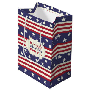 Stars and Stripes Patriotic American Flag   Custom Medium Gift Bag