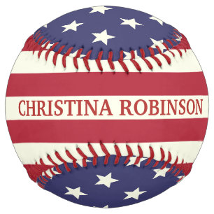 Stars and Stripes Patriotic American Flag   Name Softball